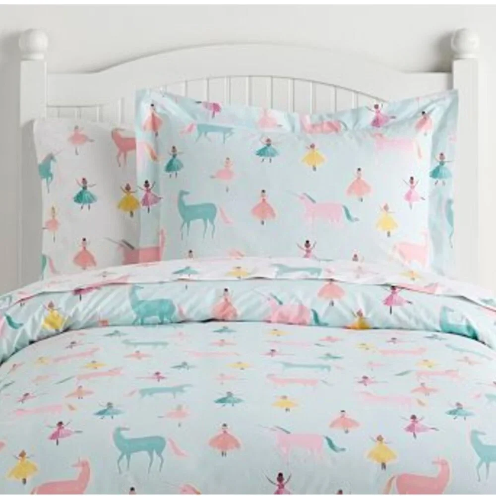 Pottery Barn Kids Organic Cotton Unicorn Ballerina Twin Sheet
